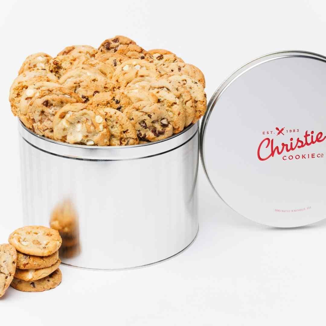 Classic assortment gourmet cookie gift tin with lid