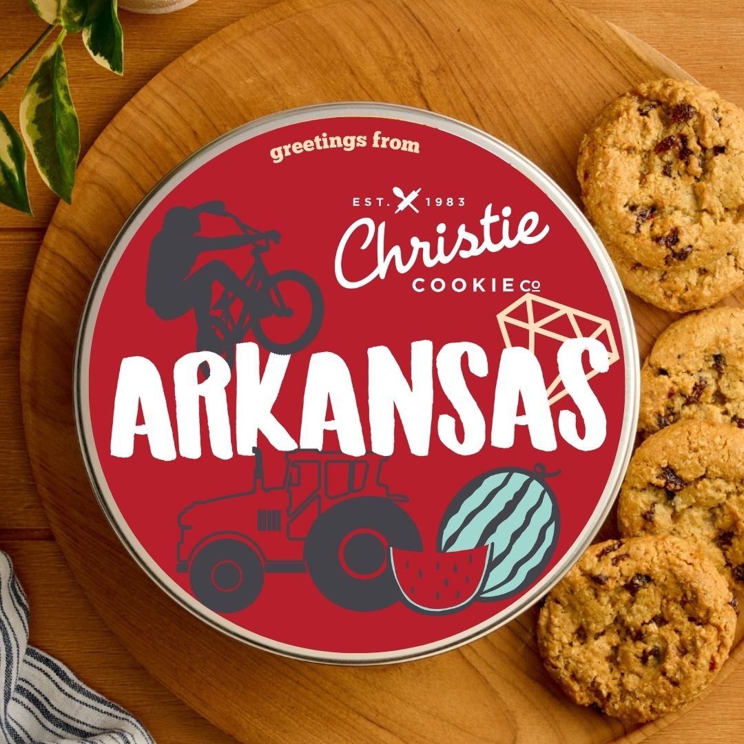 Arkansas gourmet cookie gift tin