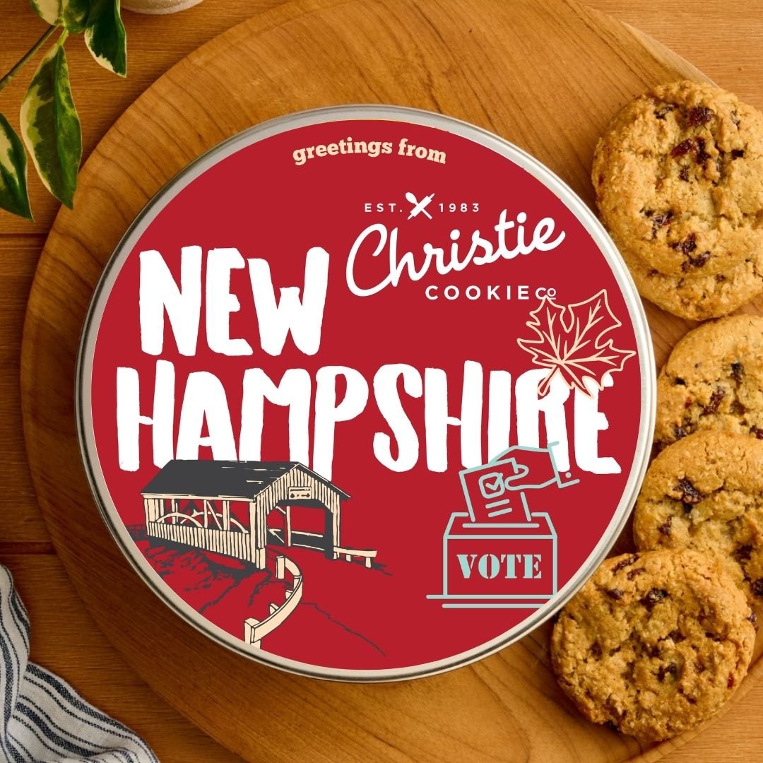 New Hampshire gourmet cookie gift tin