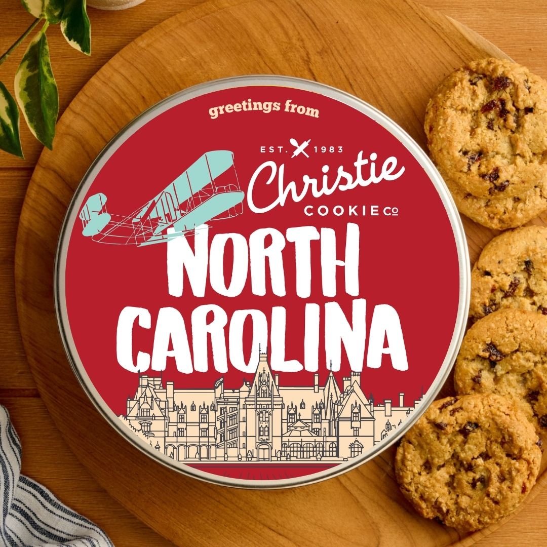 North Carolina gourmet cookie gift tin