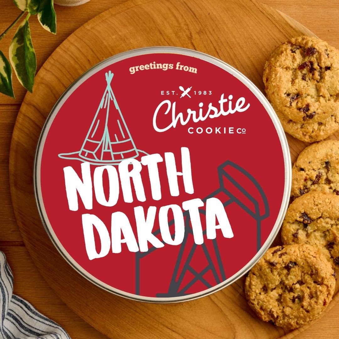 North Dakota gourmet cookie gift tin
