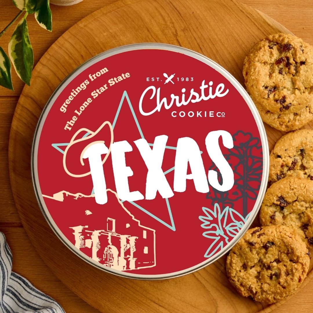 Texas gourmet cookie gift tin