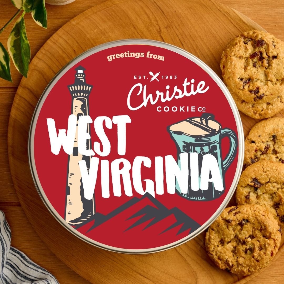 West Virginia gourmet cookie gift tin