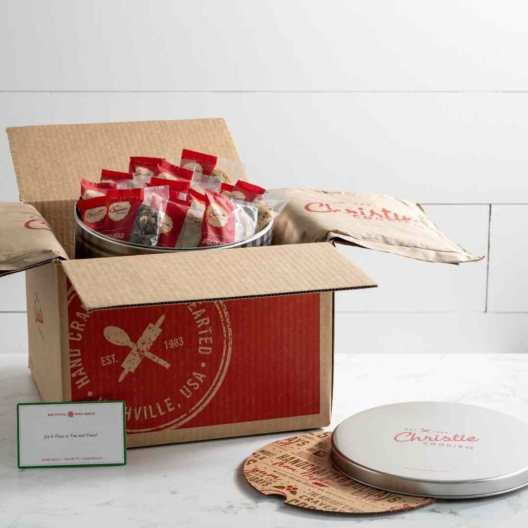 Gourmet cookie gift tin delivery box