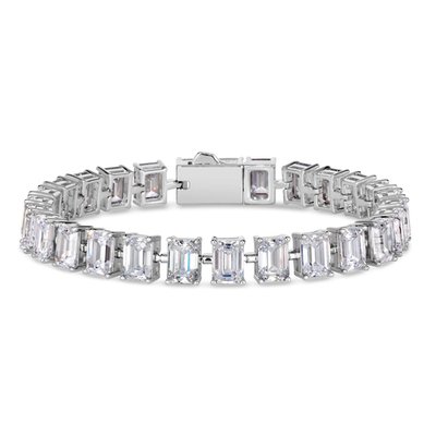 Emerald Cut Diamond Crystalline Bracelet