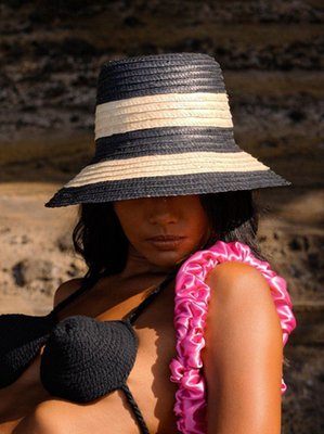 Brunna Co Nona Striped Bucket Palm Straw Hat