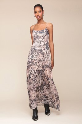 Printed Chiffon Sleeveless Maxi Dress