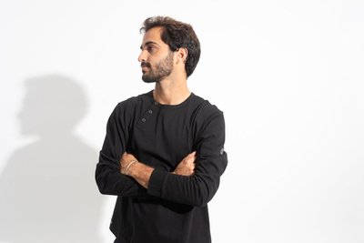 Inked Long Sleeved Henley Tee