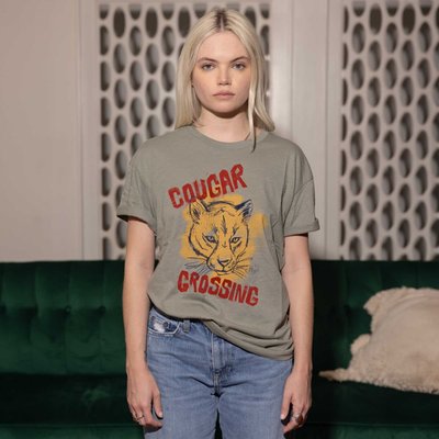 Cougar Crossing Oversized Tee - Sage