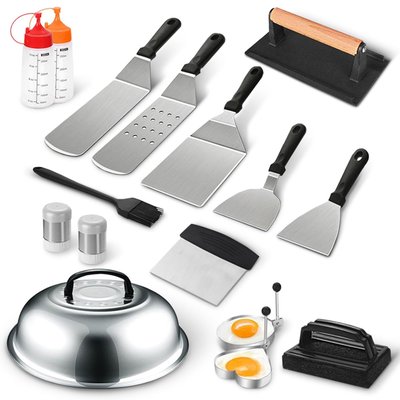 18-piece Stainless Steel Griddle & Bbq Tool Set With Carry Bag