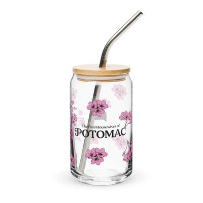The Real Housewives of Potomac Cherry Blossom Can Shaped Glass with Lid