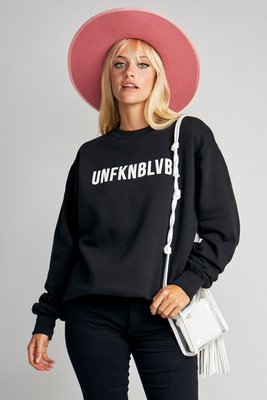Lulusimonstudio Unfknblvbl Oversized Crewneck Sweatshirt