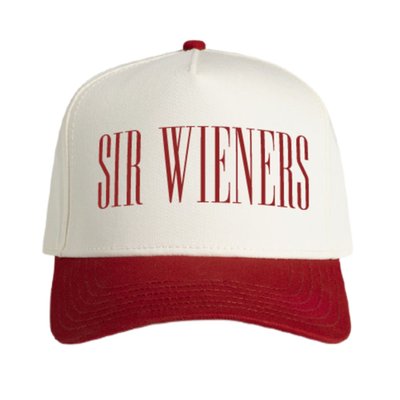 Sir Wieners 5-panel Hat - Cream/Red