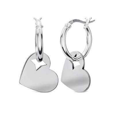 Always Hearts Hoop Earrings in Sterling Silver