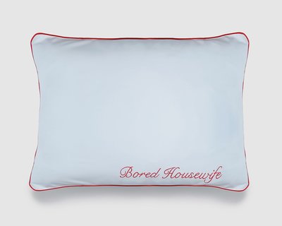 Bored Housewife Satin Pillow Case - Baby Blue