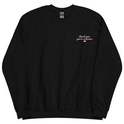 You're Welcome Embroidered Crewneck