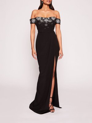 Marchesa Notte Draped Bodice Gown