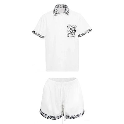 Short/Short Cherokee Rose Pajama Set - White