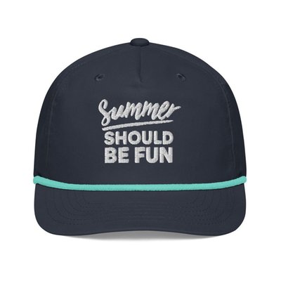 Summer House Summer Should Be Fun Embroidered Rope Cap