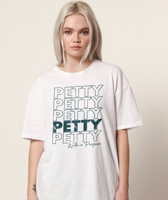 Petty With A Purpose Oversized Tee - White