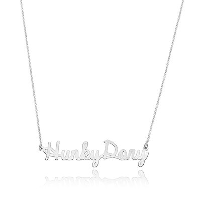 Cursive Hunky Dory Necklace - sterling silver