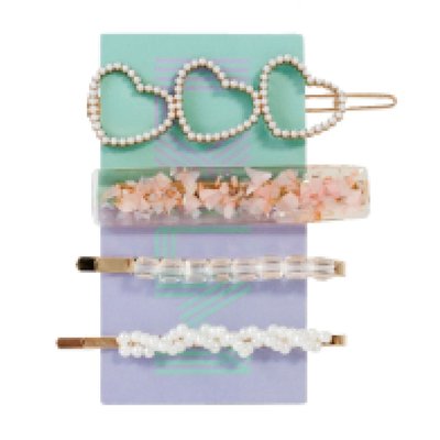 3 Hearts Barrette Set