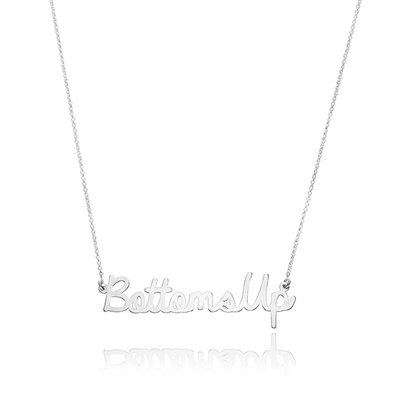 Cursive Bottomsup Necklace - Sterling Silver