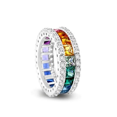 Rainbow Sapphire Eternity Ring