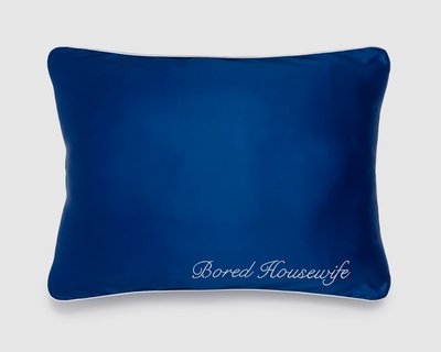 Bored Housewife Satin Pillow Case - Navy