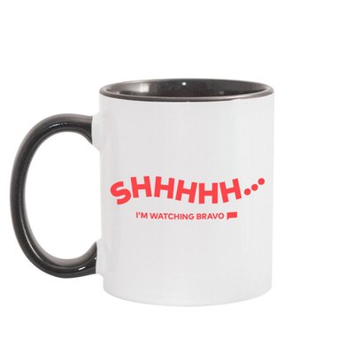 SHHHHH... I'm Watching Bravo Two-Tone Mug