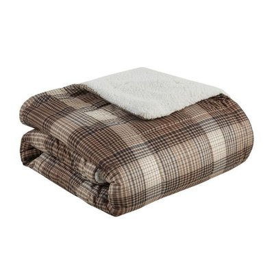 50x70 Lumberjack Soft Spun Filled Throw Blanket Brown