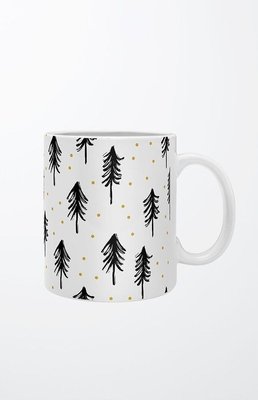 Deny Designs Christmas Tree Coffee Mug In Black/white