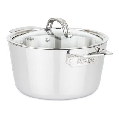 Contemporary 3-Ply 5.2-Quart Dutch Oven with Glass Lid