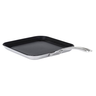 Contemporary 3-Ply Stainless Steel 11-Inch Nonstick Grill Pan