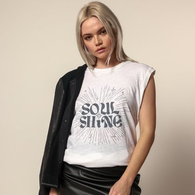 Soul Shine Moto Tee - White