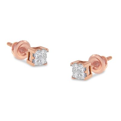 10kt Gold Princess Diamond Studmira
