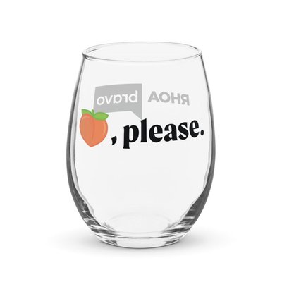 The Real Housewives of Atlanta Peach Please Stemless Wine Glass