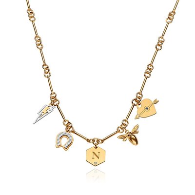Luckiest Charms Necklace - Gold Finish