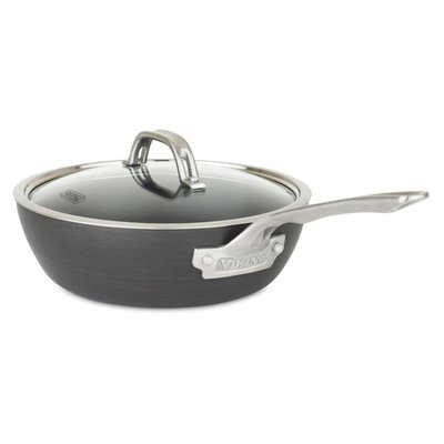 Hard Anodized Nonstick 3-Quart Saucier Pan with Glass Lid