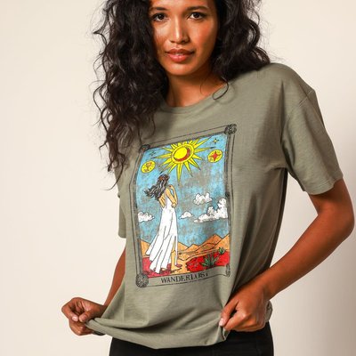 Wanderlust Oversized Tee - Sage