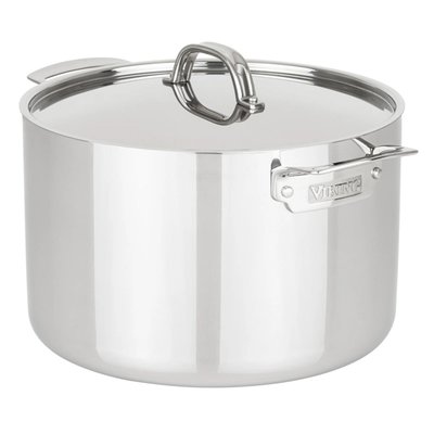 3-Ply Stainless Steel 12-Quart Stock Pot with Metal Lid