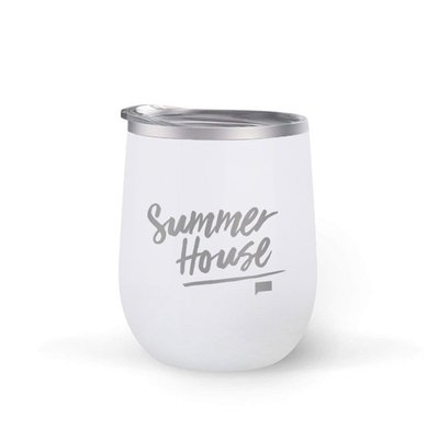 Summer House Logo 12 Oz Stainless Steel Wine Tumbler