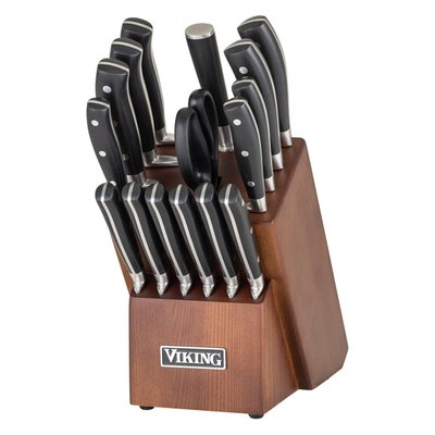 Viking 17-piece Cutlery Set With Light Walnut Color Block