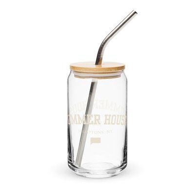Summer House Hamptons, NY Can Shaped Glass With Lid
