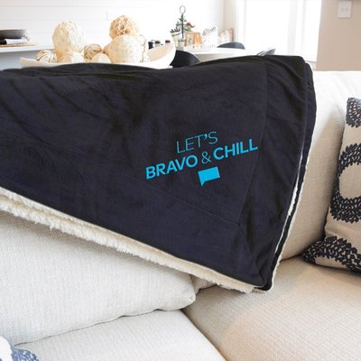 Let's Bravo & Chill Embroidered Sherpa Blanket