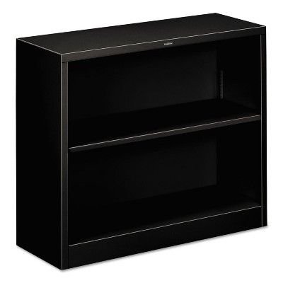 HON Metal Bookcase Two-Shelf 34-1/2w x 12-5/8d x 29h Black S30ABCP