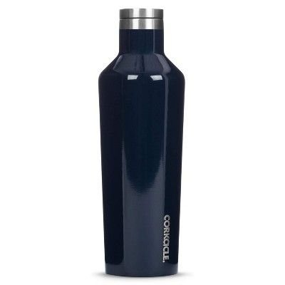 Corkcicle Classic 16 Ounce Canteen Triple Insulated Stainless Steel Water Bottle with Screw Cap and Extra Wide Mouth, Gloss Navy