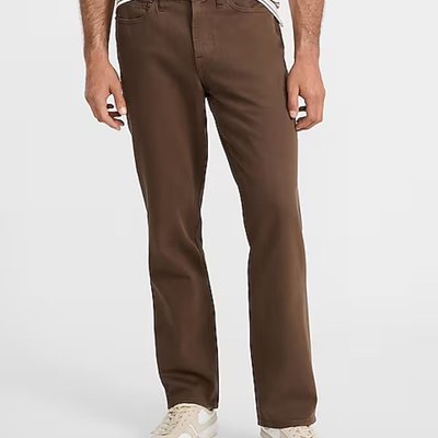 Soft Wash Straight Brown Jeans