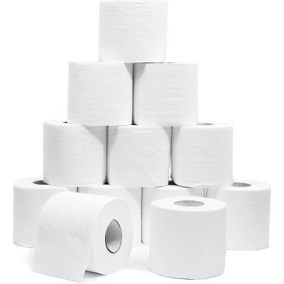 Juvale 12 Roll RV Toilet Paper, 2-Ply Quick Dissolve, Tank Safe for Camping & Marine (500 Sheets/Roll)