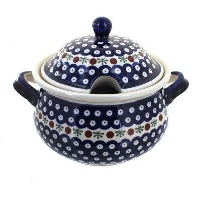 Blue Rose Polish Pottery Nature Soup Tureen